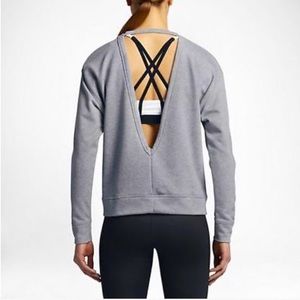Nike Gray Dri-Fit V Cut Out Back Sweatshirt M